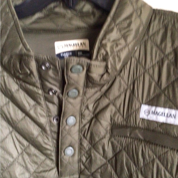 Magellan Sherpa Fleece Quilted Olive Camo Gorpcore Snap Closure Pullover 3XL - Picture 8 of 9